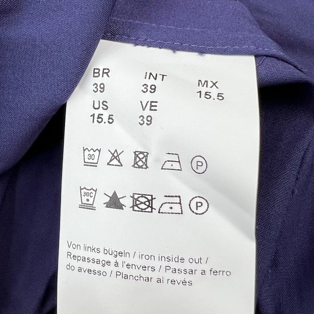 Hugo Boss Purple L/S Cotton Polyamide Spandex Button Up Mens Size 39/15.5 - Picture 7 of 8